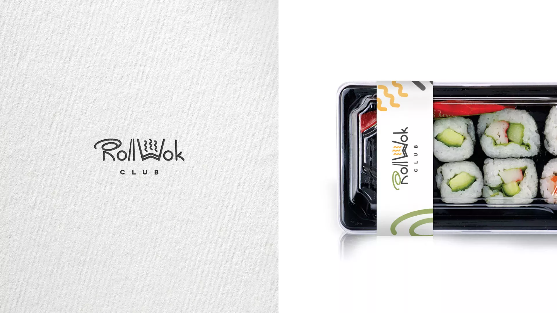 Разработка наклеек для суши-бара «Roll Wok Club» в Истре